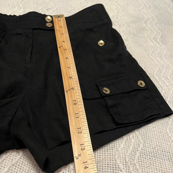 #1056. Bebe Black Flair Cargo Shorts with Button and Pocket Details. Size M - Picture 6 of 8